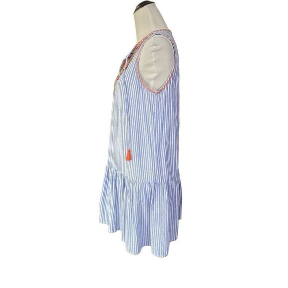 BeachLunchLounge mini embroidered striped dress size M - Picture 3 of 9